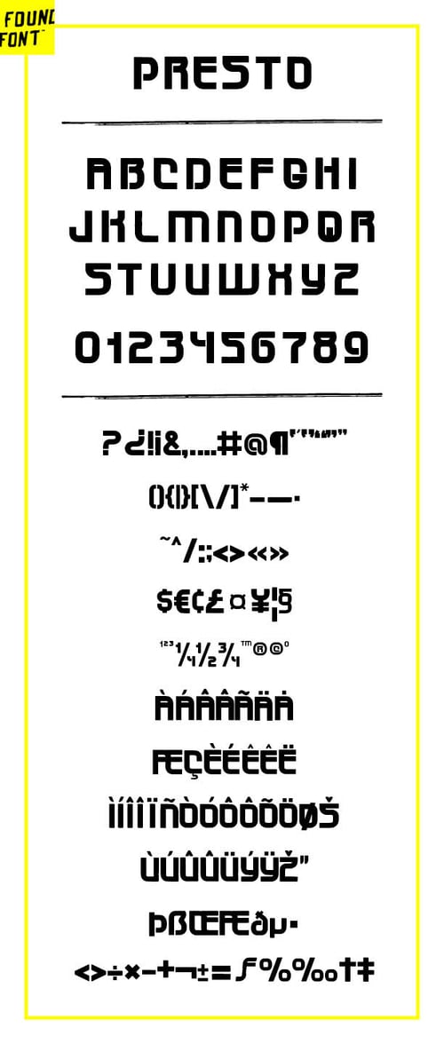 Image of Presto font