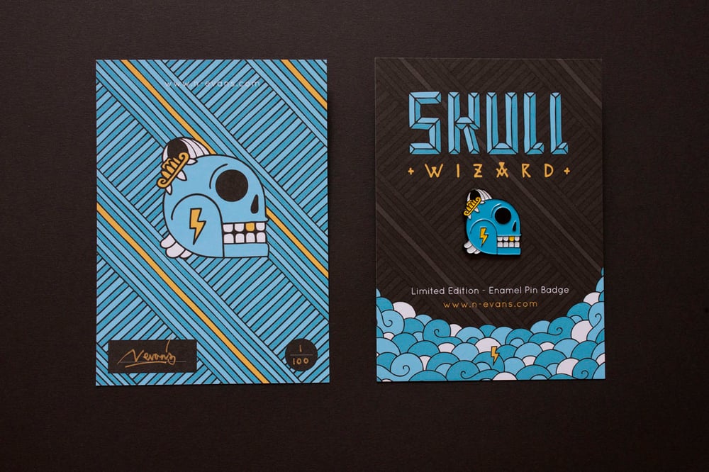 Image of Skull Wizard Pin Badge (Limited Edition)