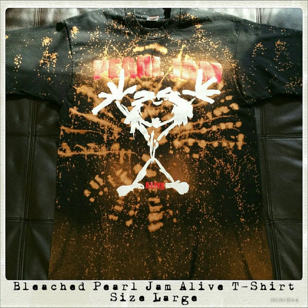 Image of Bleached Pearl Jam Alive T-Shirt Size Large