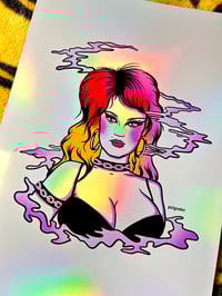 Image 4 of Framed Holographic Print - Mullet Babe