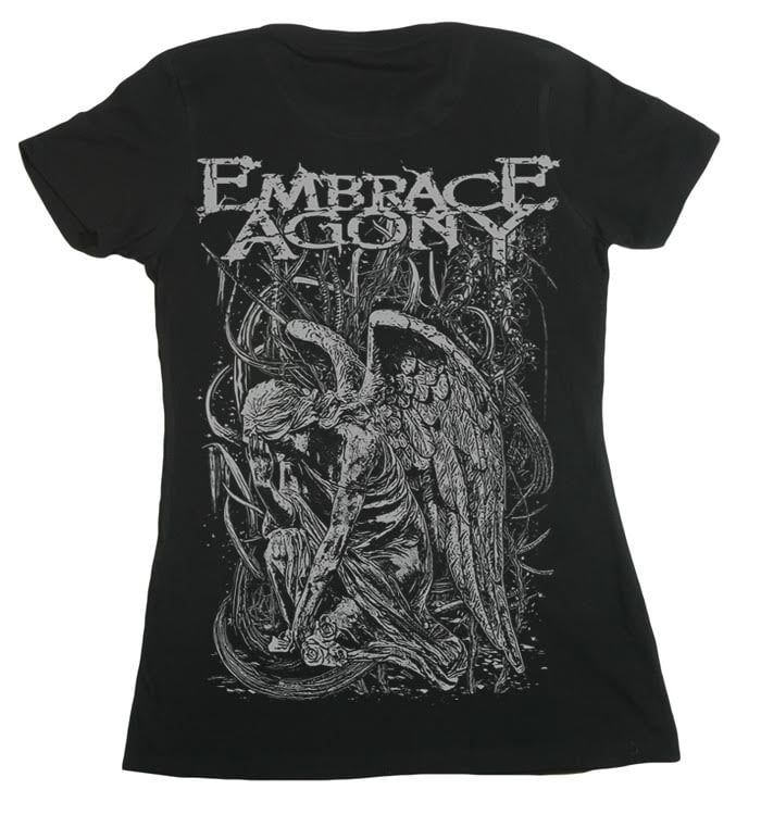 Image of Embrace Agony faded "Weeping Angel" women's babydoll tee
