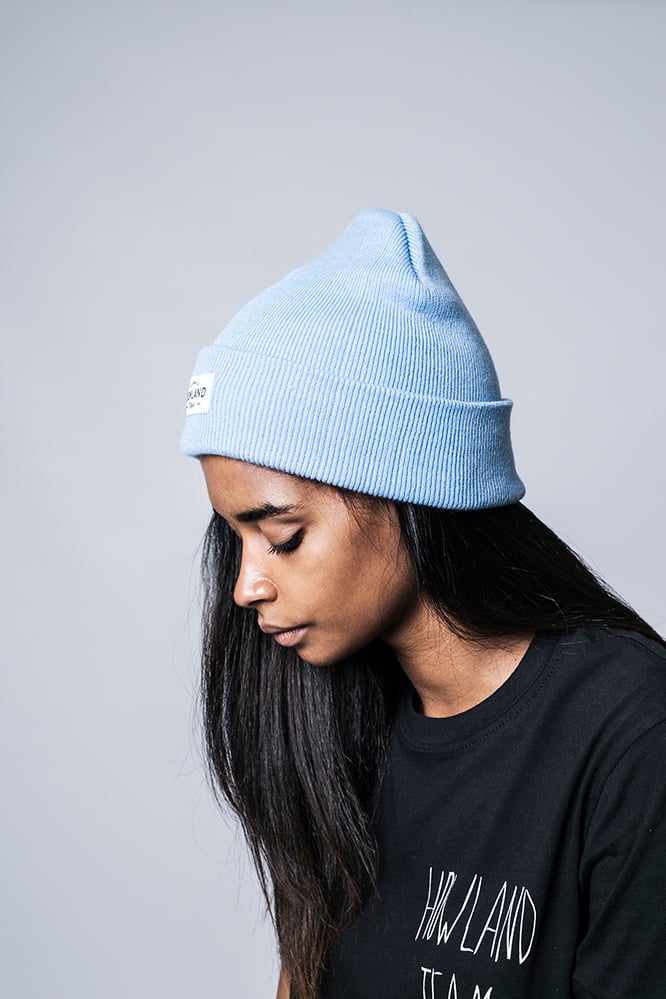 light blue beanie womens