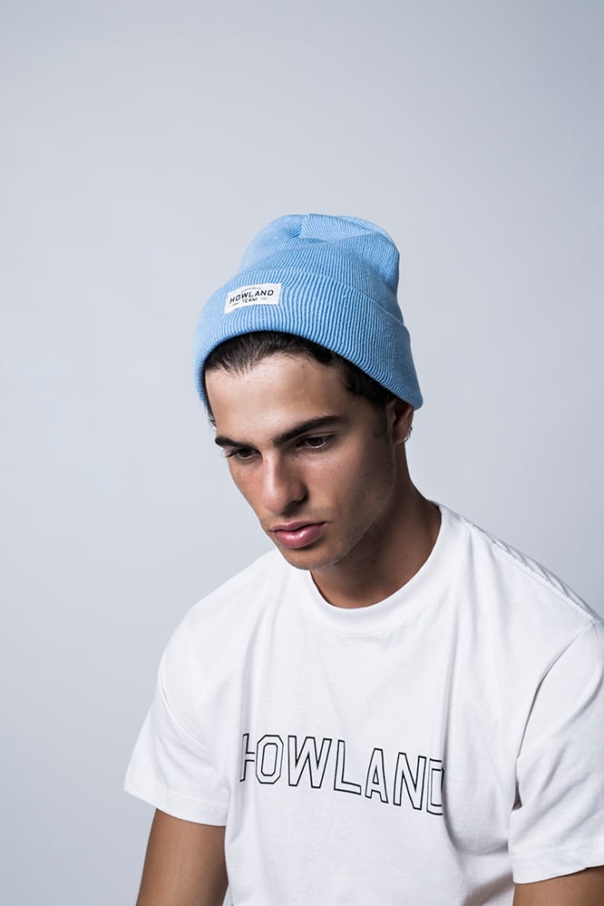 mens light blue beanie