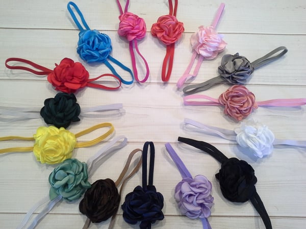 Image of ROCK BOTTOM BLOWOUT SALE Burnt Flower Headbands - 15 colors