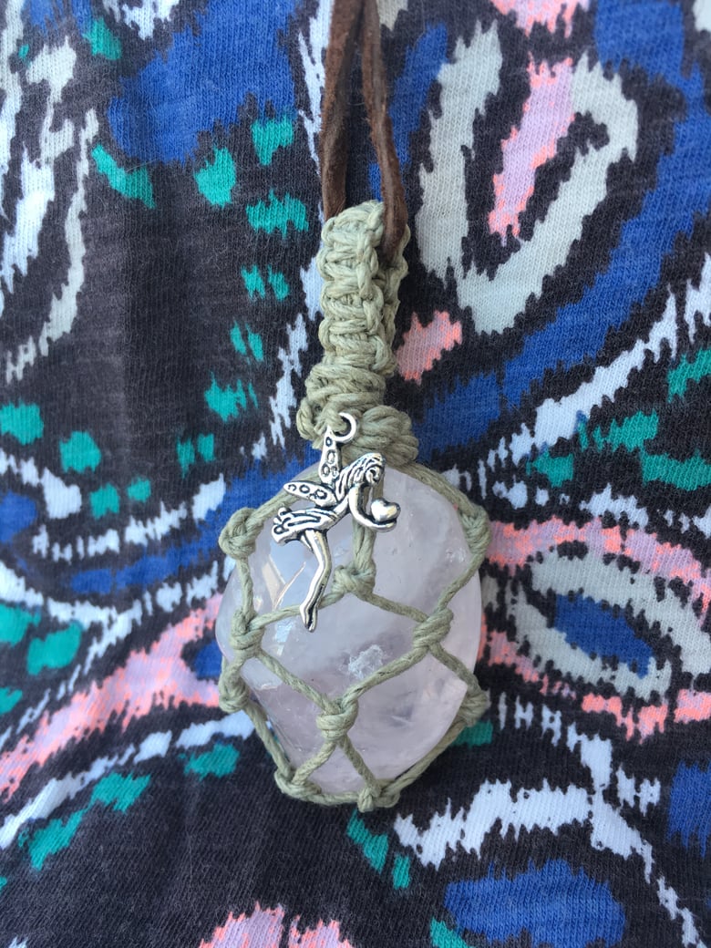 Image of Fairy Rose  Quartz Hemp Wrap