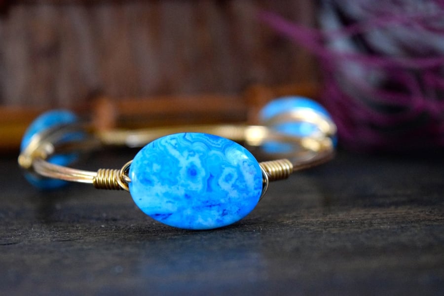 Image of Blue Crazy Lace Agate Bangle