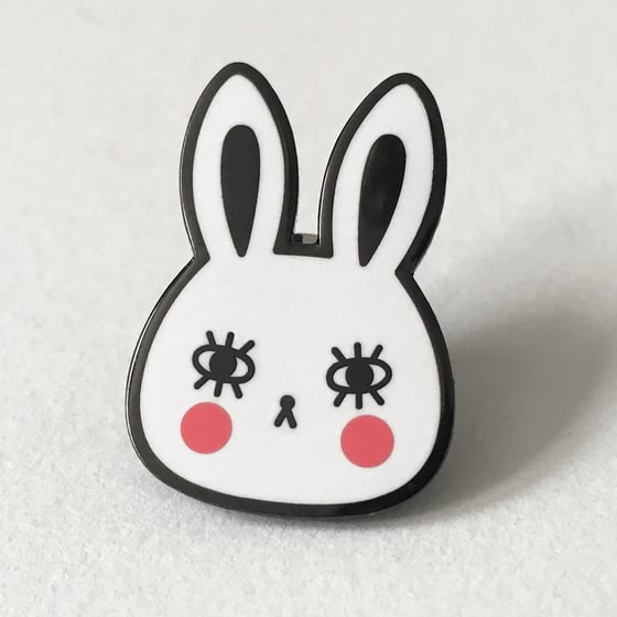 Image of White Bunny Hard Enamel Pin