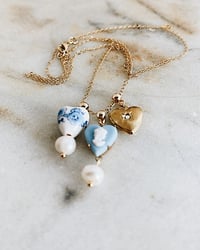 Image 2 of cameo & locket hearts necklace 