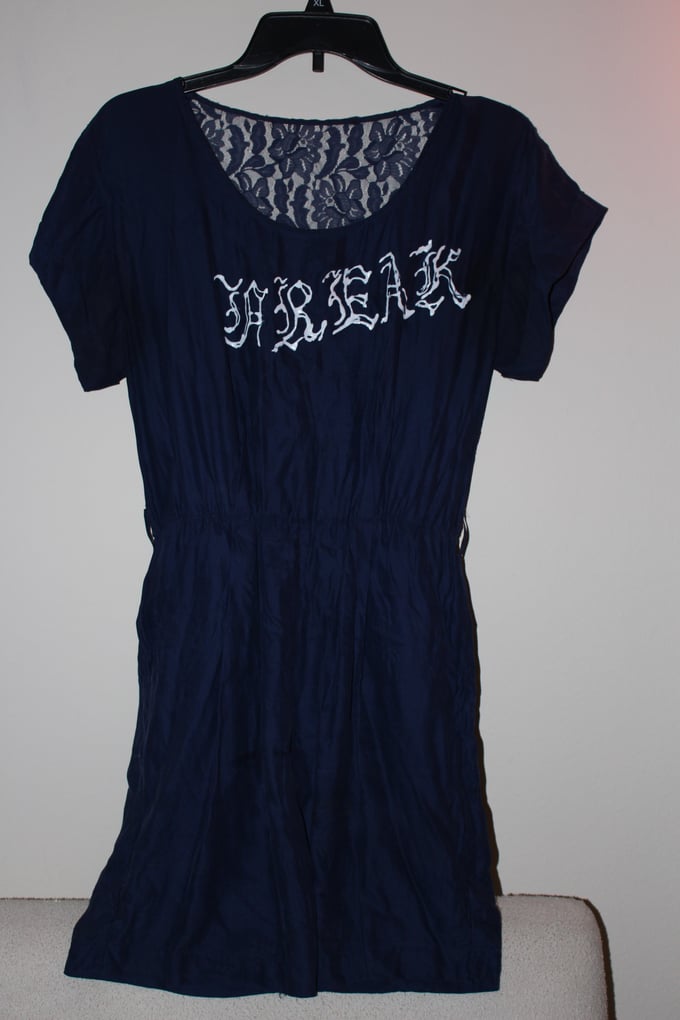 Image of LACE BACK FREAK DRESS NAVY BLUE