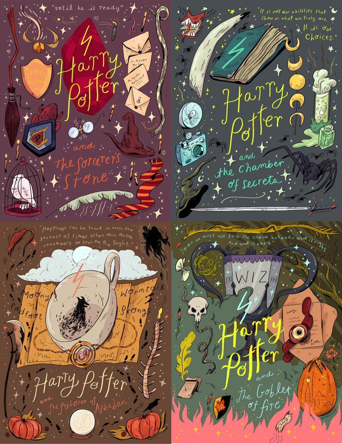 Harry Potter Movie Postcards / Set of 7 Natalie Andrewson