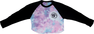 Image of SK8RATS Tie Dye Crop Top Baseball T-Shirt