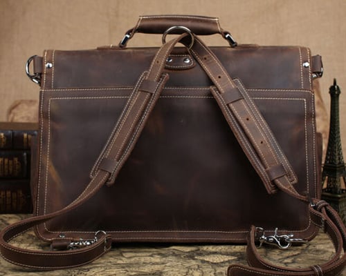 Image of Handmade Vintage Leather Briefcase/Backpack, Men Messenger Bag, Laptop Bag 7161R