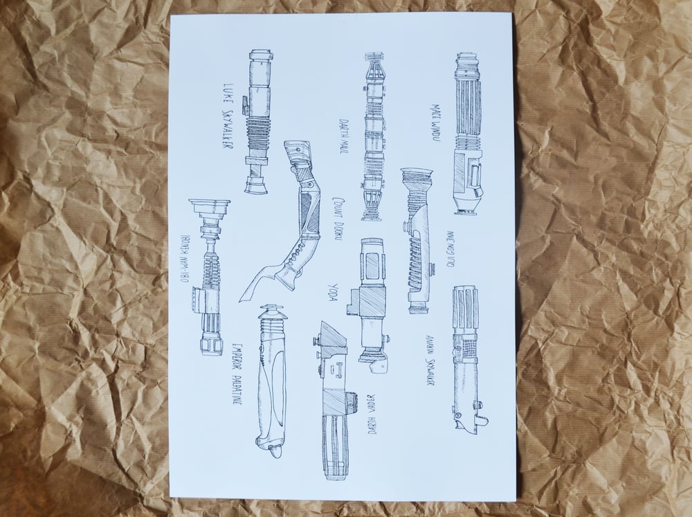 Image of Star Wars Lightsaber Art Print