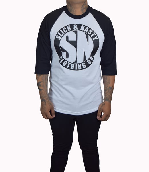Image of Slick & Nasty Logo Baseball Tee