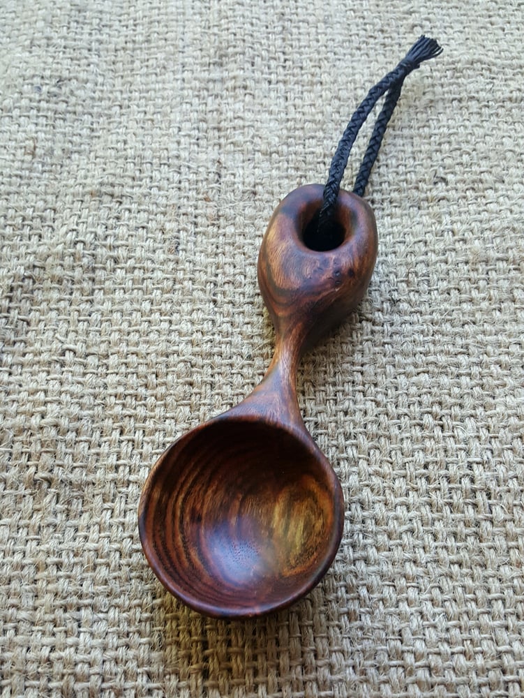 Image of Chechen/Caribbean Rosewood Coffee Scoop (with loop)