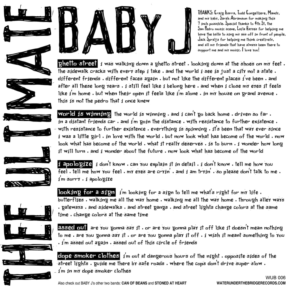 (thee ultimate) BABY J - Looking for a Sign → 7" ep