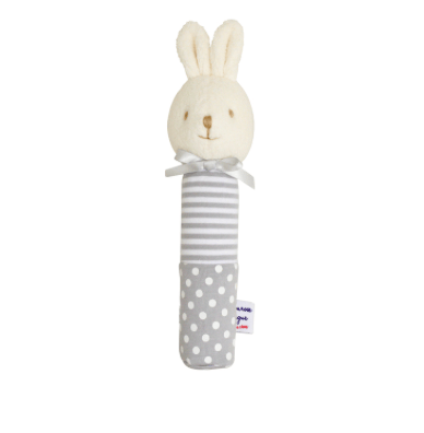 Image of  ALIMROSE BUNNY SQUEAKER - GREY WHITE SPOT STRIPE