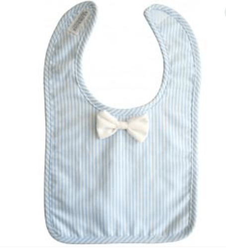 Image of ALIMROSE- Bow tie bib ( blue and white stripe)