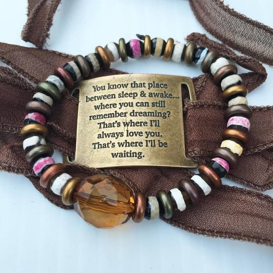 Image of Yoga Wrap Bracelet with Brass Piece and Tribal Agate Bracelet