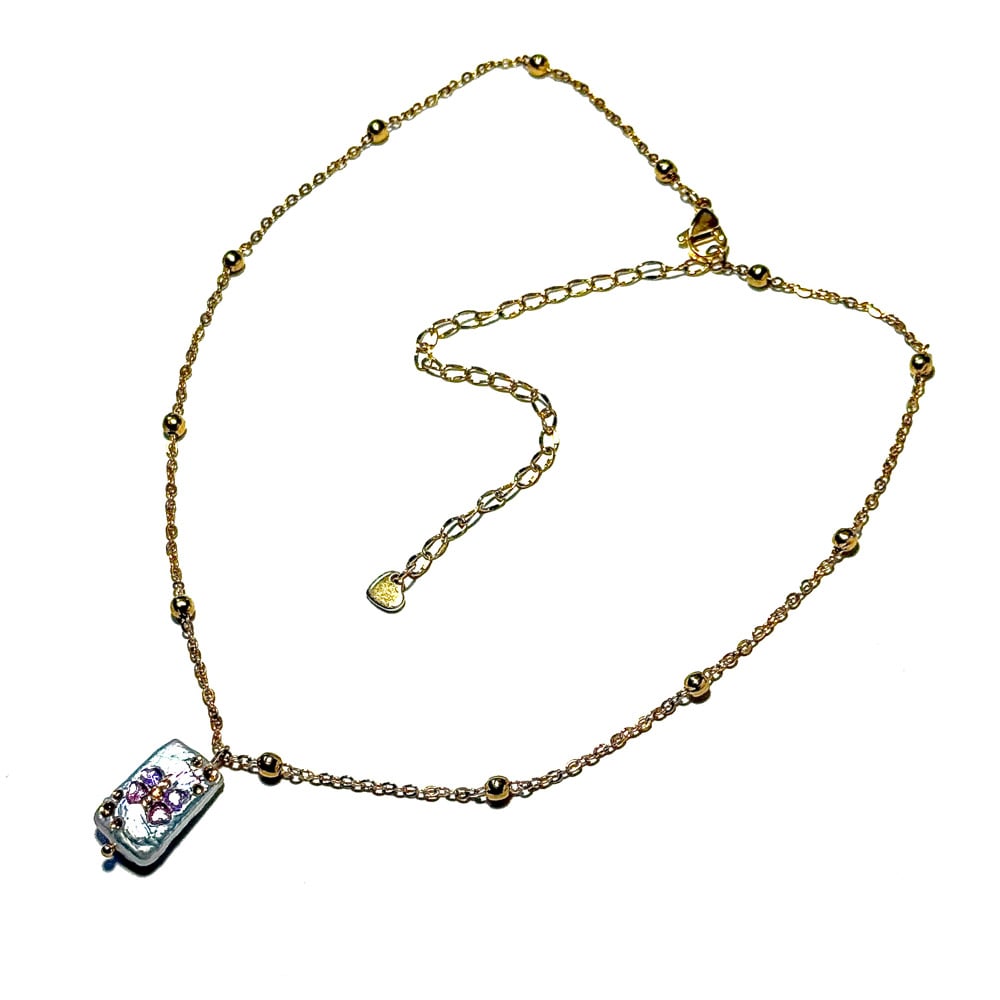 Image of Little Pearl Canvas Necklace