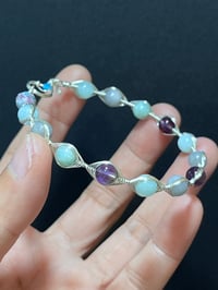 Image 2 of Amethyst｜Amazonite｜Aquamarine｜Angelite｜Ruby And Sapphire Bracelet