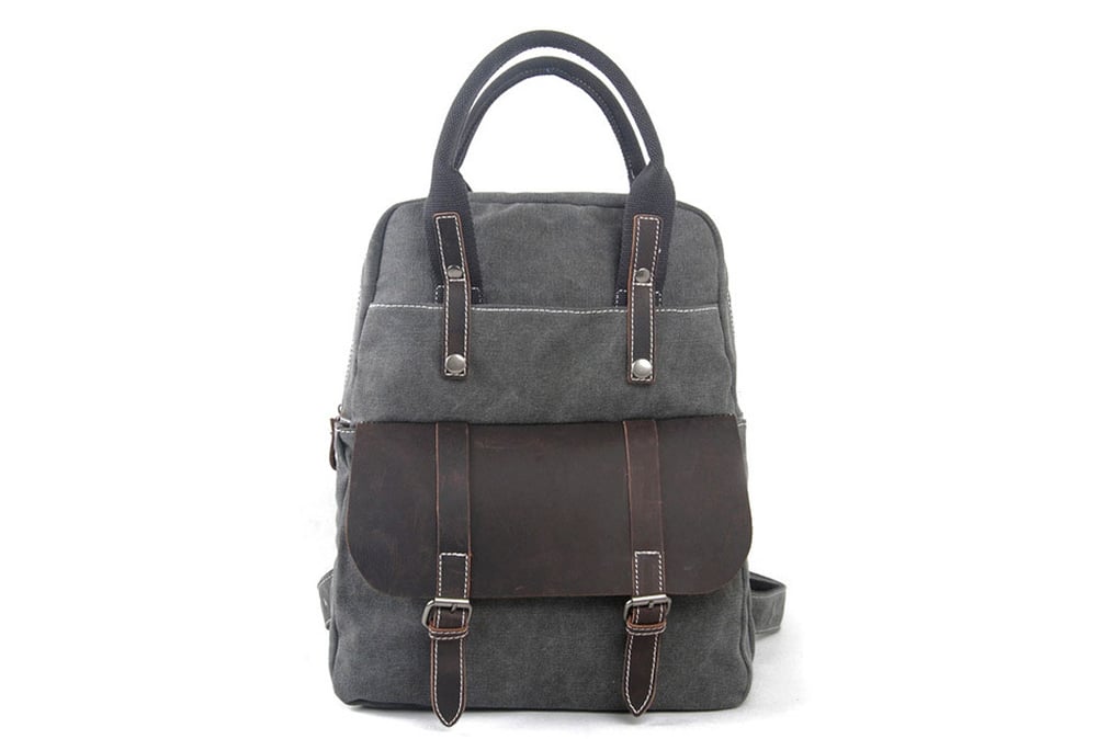 Image of Waxed Canvas Backpack/Rucksack, School Backpack, Hiking Travel Backpack 1022