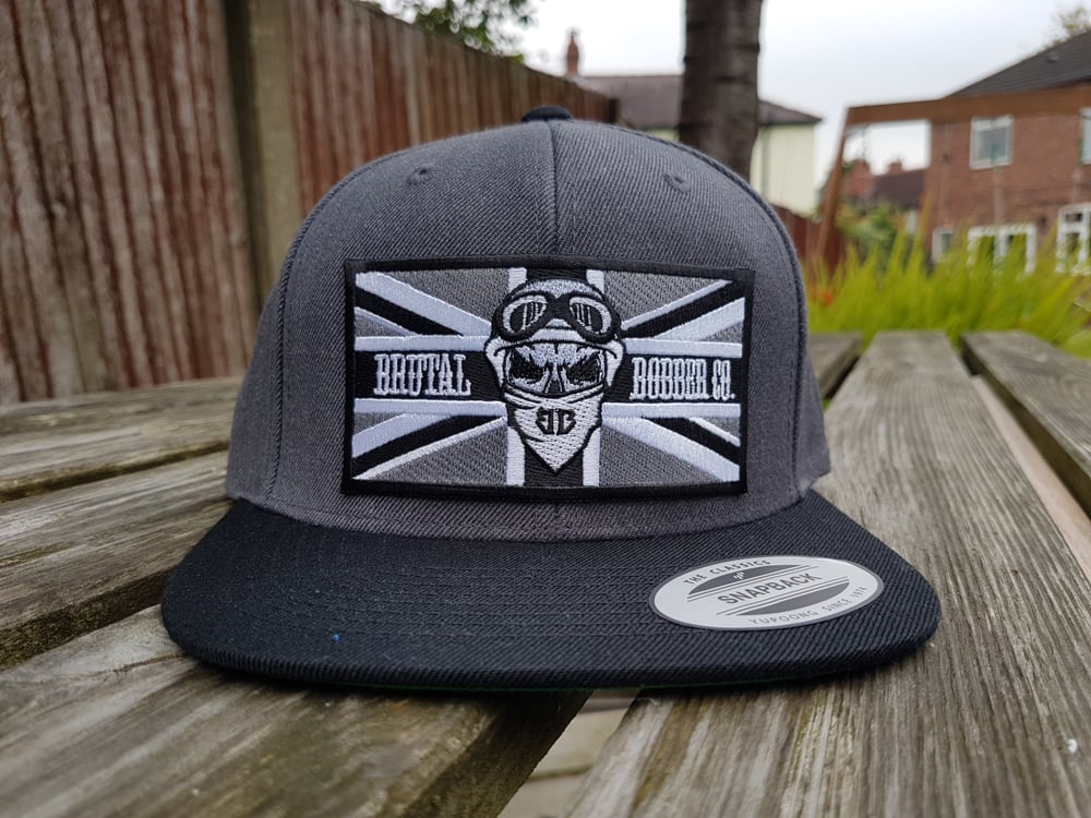 Image of Brutal Bobber co. Charcoal/Black Patch Snapback