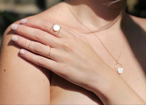 Image of Bague double mother-of-pearls