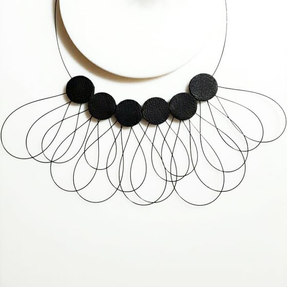 Image of Kozo L Leather Necklace (black)