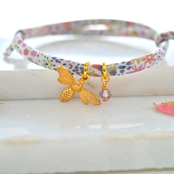 Image of Bee and swarovski bracelet