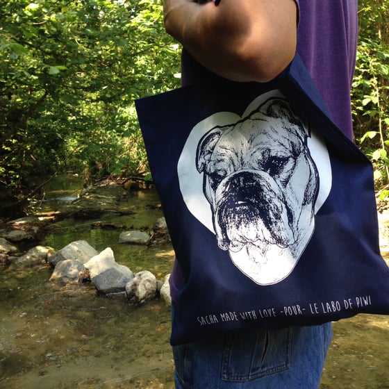 Image of English bulldog tote bag 