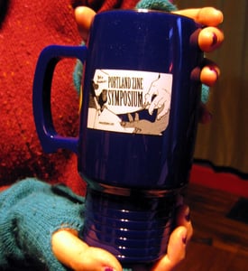 Image of 2008 Portland Zine Symposium Coffee Mug (made from corn plastic!)