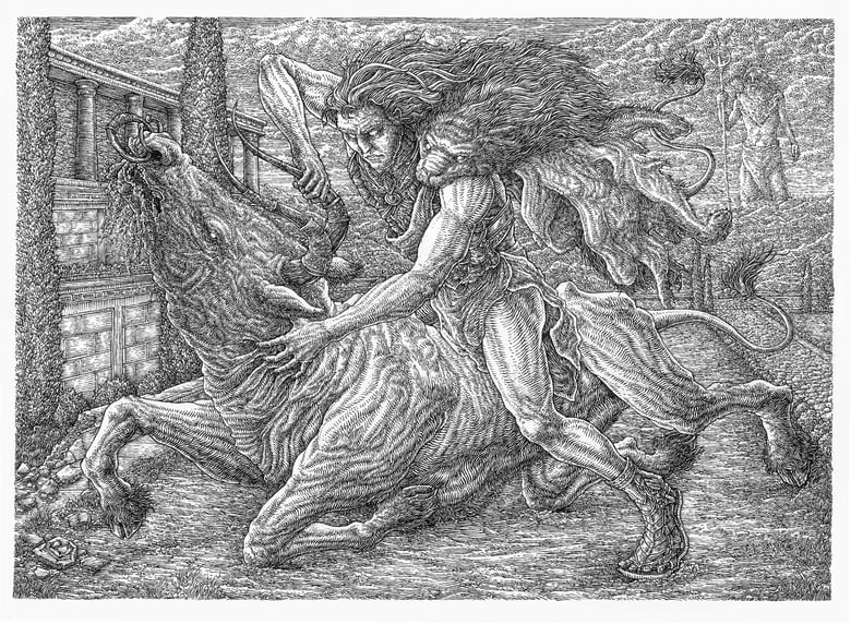 Image of SOLD - "The Cretan Bull" original artwork