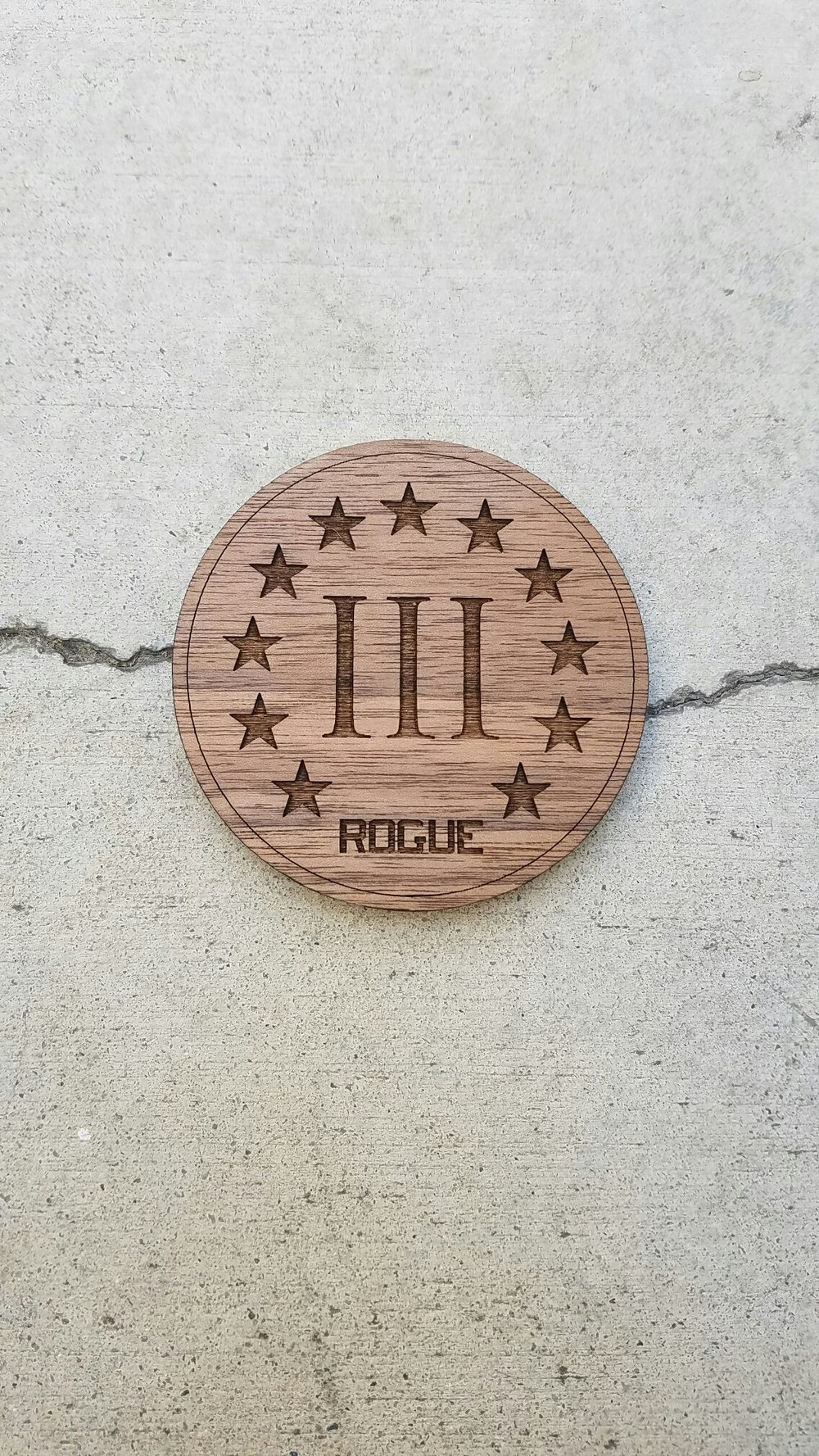 Image of 3% / Rogue Creative Laser engraved drink coaster set of 4