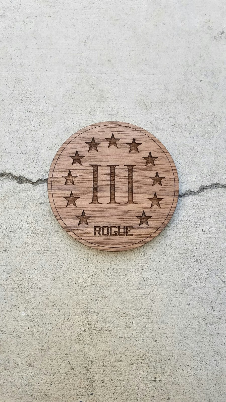 Image of 3% / Rogue Creative Laser engraved drink coaster set of 4