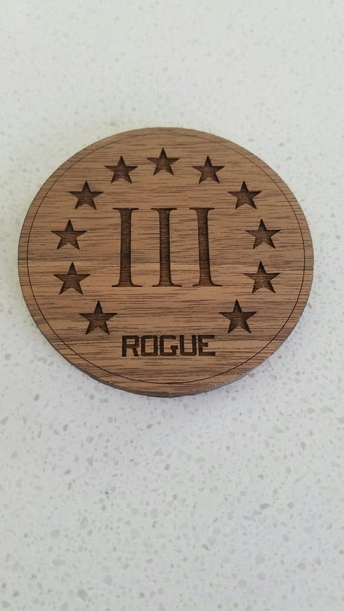 Image of 3% / Rogue Creative Laser engraved drink coaster set of 4