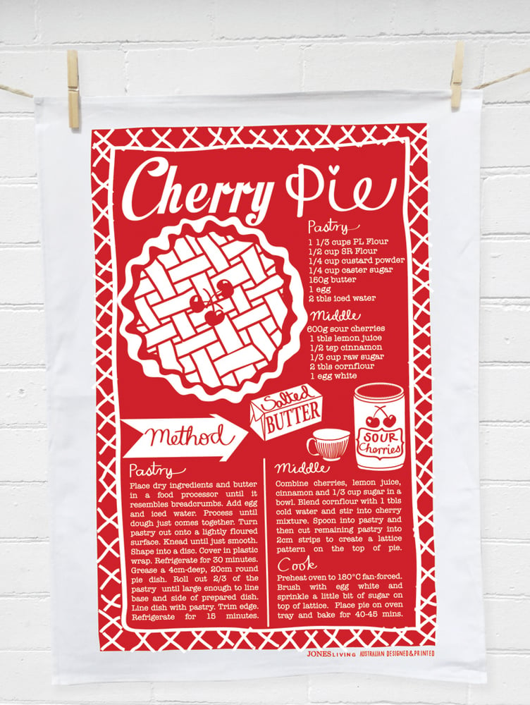 Image of CHERRY PIE Tea Towel