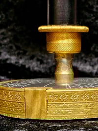 Image 8 of Black and gold Vintage Vanity lamp   - Real preserved spider webs 