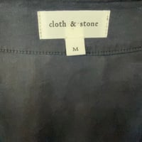 Image 9 of Black Cloth & Stone Button Front Pant Jumpsuit with Waist Tie- Anthropologie Size M 