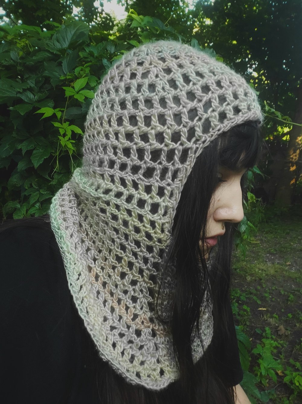 Image of Moss Chainmail Hood (long)