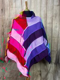 Image 1 of Rainbow Vintage Design, Knitted Poncho, Thick & Warm, Handmade , Size S (fit up to U.K size 10)