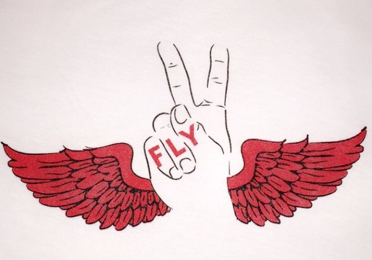 Image of Deuces Fly Red Wing Shirts