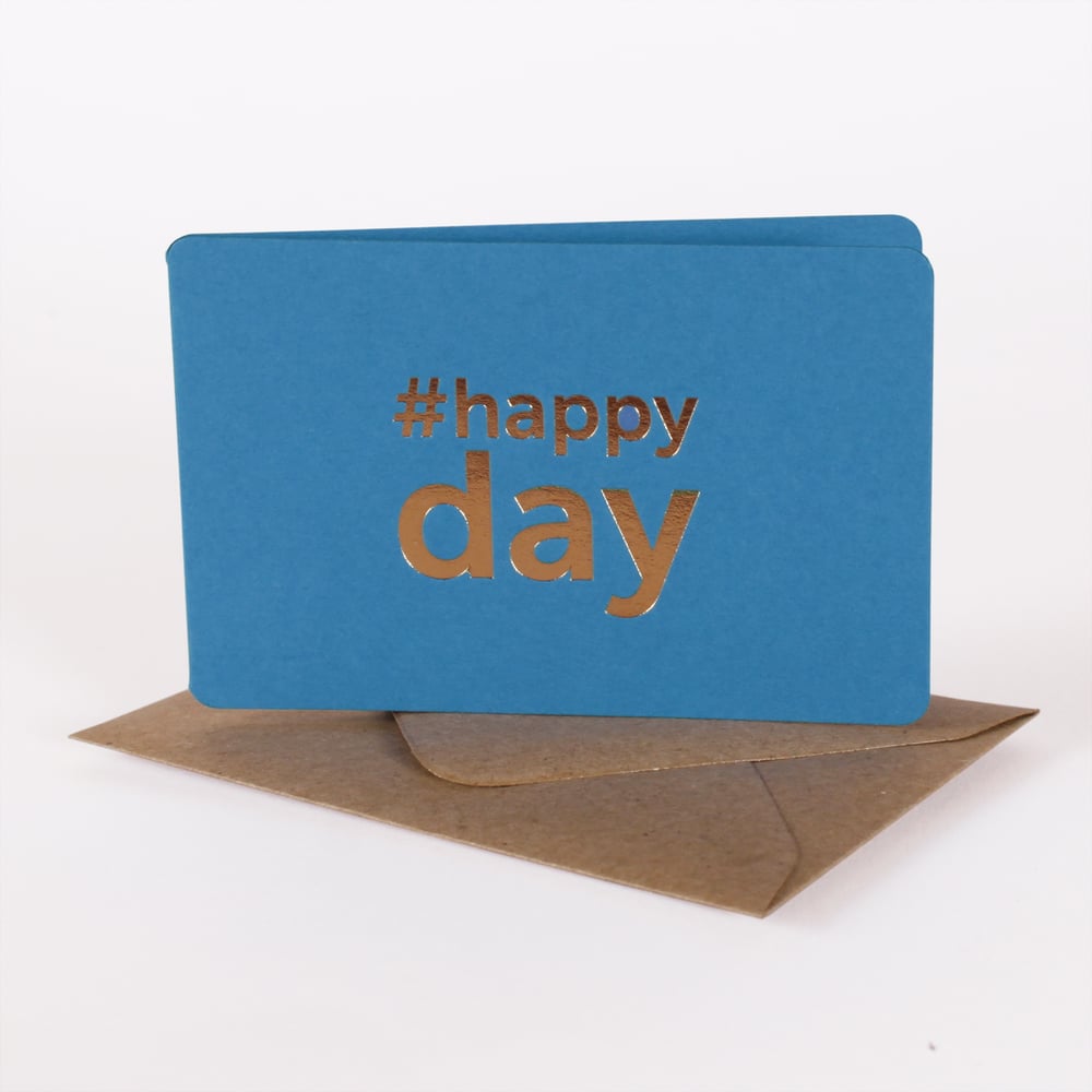 Image of MINI-CARTE HAPPY DAY bleu