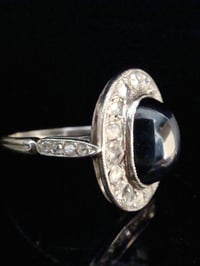 Image 2 of French Art Deco Platinum natural sapphire and diamond ring
