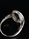French Art Deco Platinum natural sapphire and diamond ring