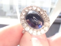 Image 4 of French Art Deco Platinum natural sapphire and diamond ring