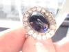 French Art Deco Platinum natural sapphire and diamond ring