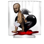 Image of Cupid's Got A Gun shower curtain