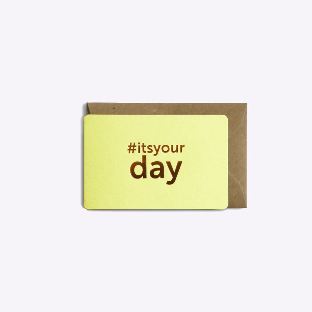 Image of MINI-CARTE IT'S YOUR DAY jaune pastel