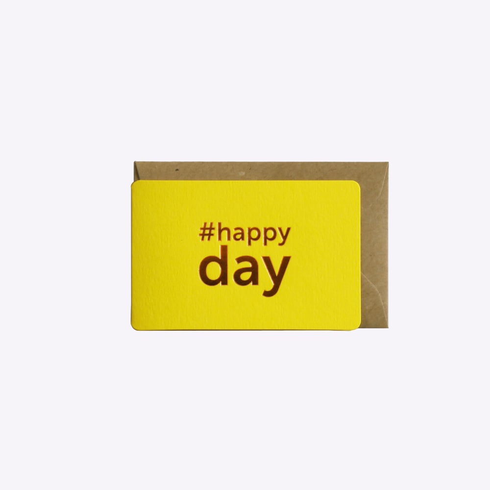 Image of MINI-CARTE HAPPY DAY jaune